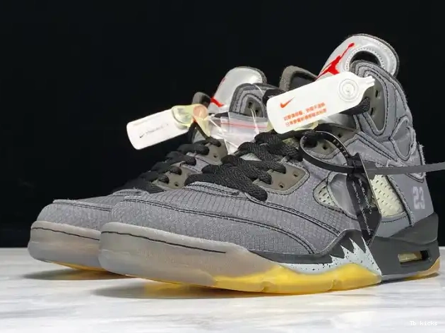 Rep TBK 5 Jordan Off-White Air CT8480-001 Black x 0623